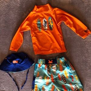 Orange Surf Rash Guard Set